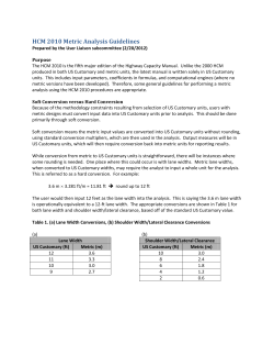HCM 2010 Metric Analysis Guidelines