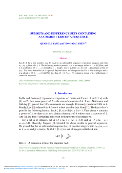 sumsets and difference sets containing a common term of a sequence