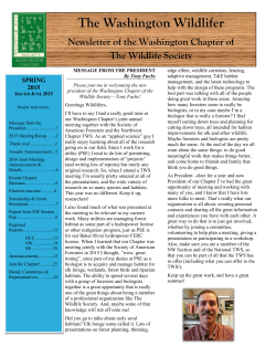 Spring 2015 - The Wildlife Society
