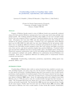 Crossbreeding results in Canadian dairy cattle for production