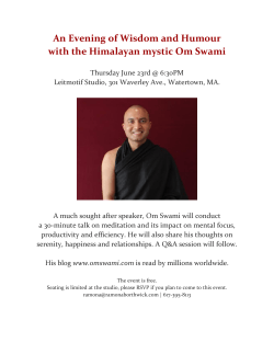 An Evening of Wisdom and Humour with the Himalayan mystic Om