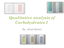 Quantitative analysis of Carbohydrates I