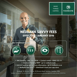 NEDBANK SAVVY FEES