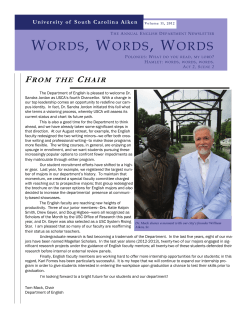 2013 English Department Newsletter