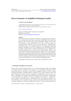 Driven dynamics of simplified tribological models