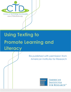 Using Texting to Promote Learning and Literacy