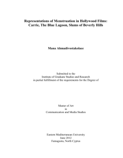 Hollywood`s Resistance to the Ritual of Menstruation