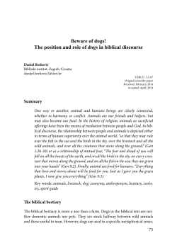 Beware of dogs! The position and role of dogs in biblical discourse
