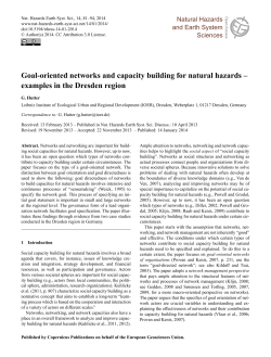 Goal-oriented networks and capacity building for natural