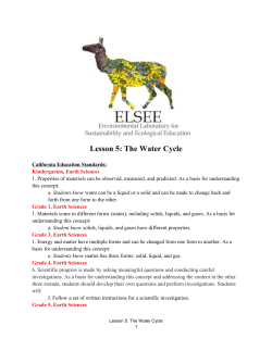 Lesson 5: The Water Cycle