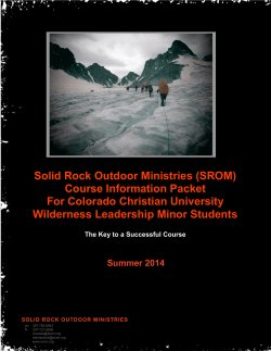 Solid Rock Outdoor Ministries (SROM) Course Information Packet