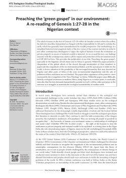 Preaching the `green gospel` in our environment: A re