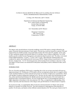 Fatigue Crack Growth of Prealloy Fe-0.85Mo-2Ni-0.6C Steels