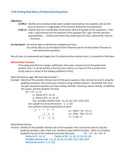 3.5B Finding Real Roots of Polynomial Equations