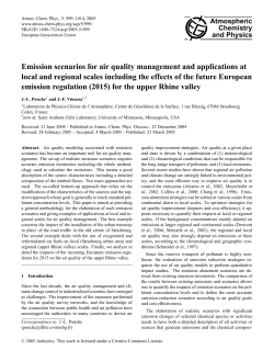 Emission scenarios for air quality management