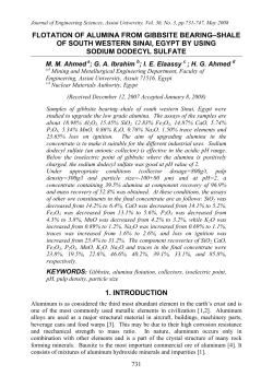 flotation of alumina from gibbsite bearing&ndash;shale of