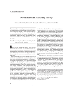 Periodization in Marketing History