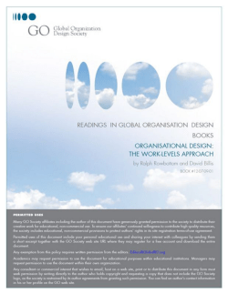 Organisational Design: The Work-Levels