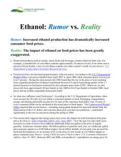 Ethanol: Rumor vs. Reality - the Minnesota Department of Agriculture