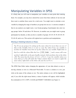 Manipulating Variables in SPSS