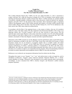 Google`s 2013 Conflict Minerals Report