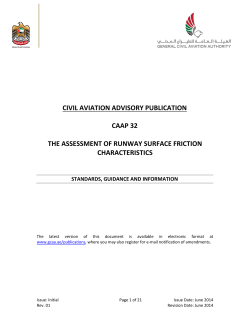 CAAP 32 - The Assessment of Runway Surface Friction Characteristics