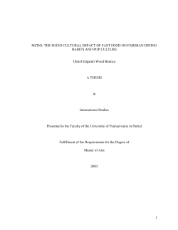 MCDO: THE SOCIO CULTURAL IMPACT OF FAST
