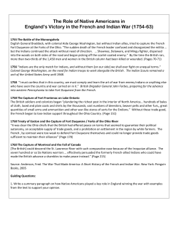 The Role of Native Americans in