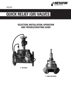 quick relief (qr) valves