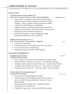 Curriculum vitae - Christopher M. Nelson