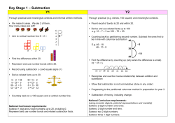 Key Stage 1 &ndash; Subtraction Y1 Y2