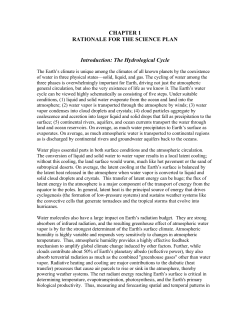 CHAPTER 1 RATIONALE FOR THE SCIENCE PLAN Introduction