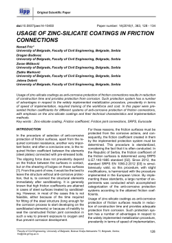 USAGE OF ZINC SILICATE COATINGS IN FRICTION CONNECTIONS