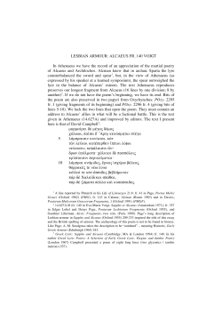 LESBIAN ARMOUR: ALCAEUS FR. 140 VOIGT In