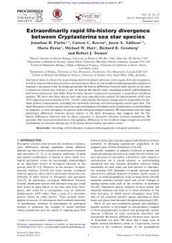 Extraordinarily rapid life-history divergence between Cryptasterina