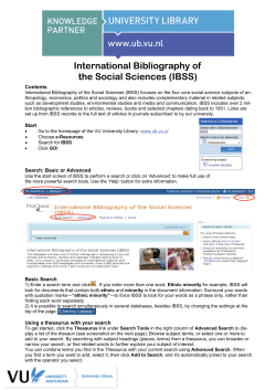 International Bibliography of the Social Sciences (IBSS)