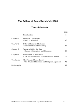 The Failure of Camp David July 2000