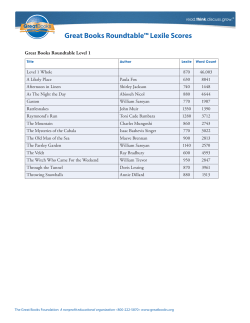 Roundtable Lexiles - The Great Books Foundation