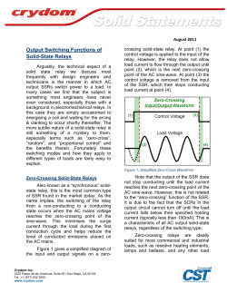Output Switching Functions of Solid-State Relays
