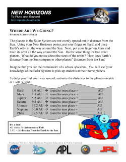 WHERE ARE WE GOING? The planets in the Solar - Pluto