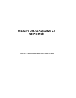 Windows QTL Cartographer 2.5 - Bioinformatics Research Center