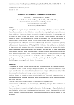 Osazones of the Uncommonly Encountered Reducing Sugars