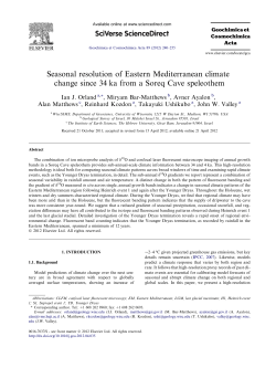 Seasonal resolution of Eastern Mediterranean climate change since