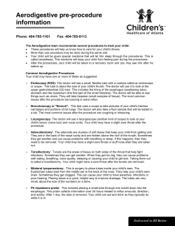 Aerodigestive pre-procedure information