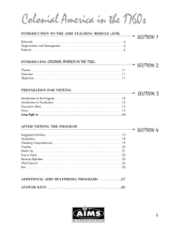 Colonial America in the 1760s
