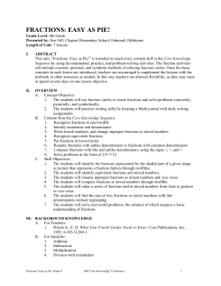 FRACTIONS: EASY AS PIE