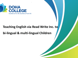 Teaching English via Read Write Inc. to bi-lingual