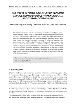 the effect of public disclosure on reported taxable income