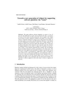 Towards a new generation of widgets for supporting software