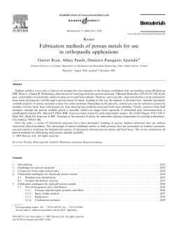 Fabrication methods of porous metals for use in orthopaedic
